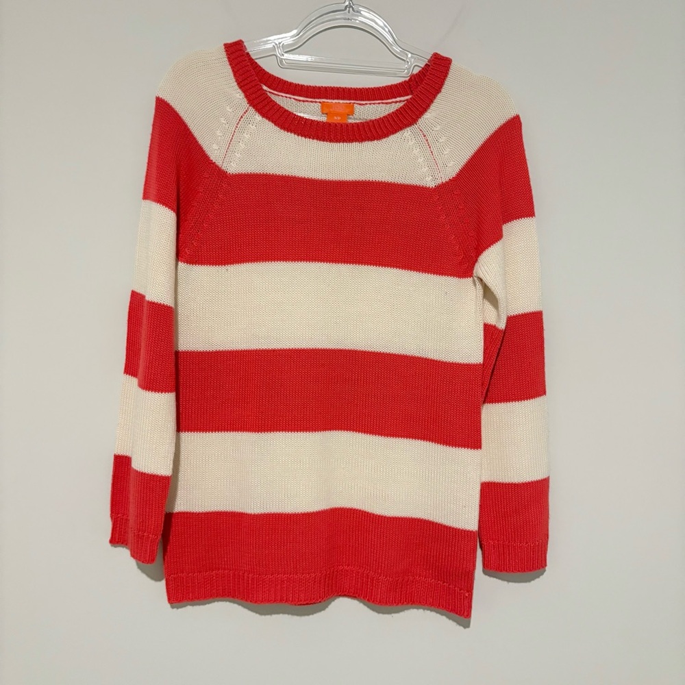 Joe Fresh Striped Women's Sweater orange cream size‎ small